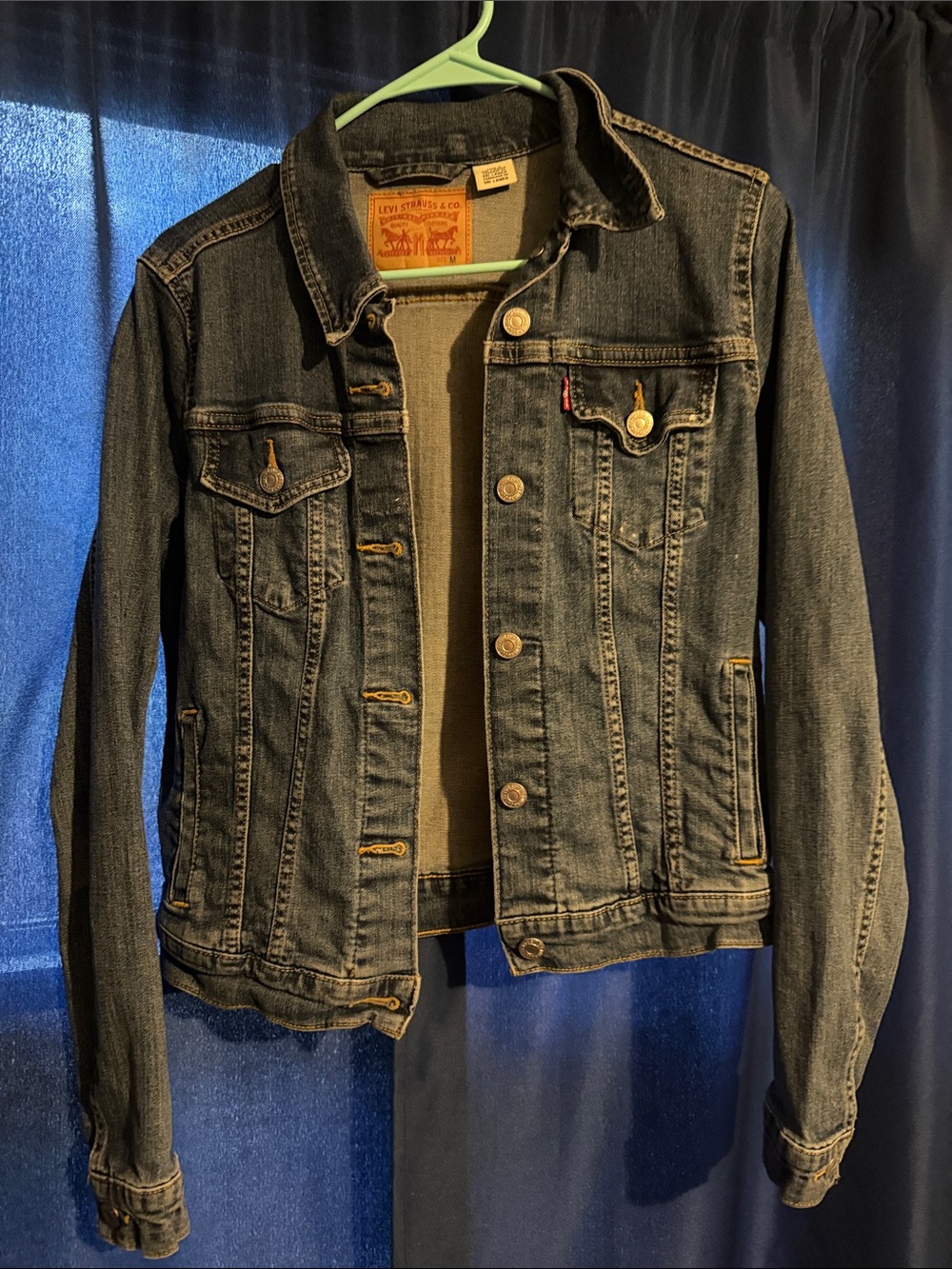 Levi's Dark Blue Denim Jacket with Contrast Stitching